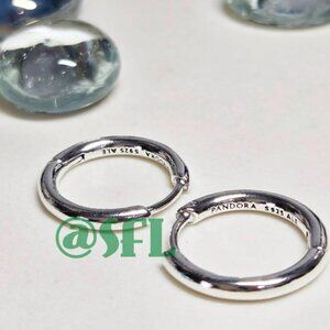 💞Authentic Pandora Moments 18 mm Charm Hoop Earrings Sterling Silver Hoops💞